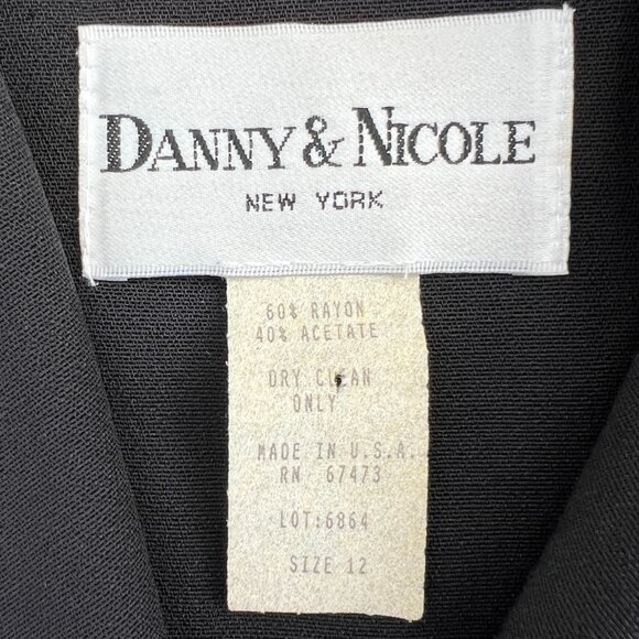 Vintage 80s Danny & Nicole Black & White Midi Secretary Dress / Made in the USA - Picture 6 of 16